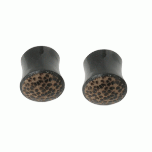 Pair of Bone Ear Plugs Unique Leopard Skin Design